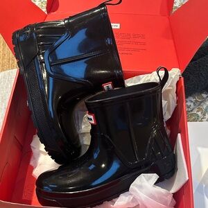 Hunter Kids Glossy Black Rain Boots